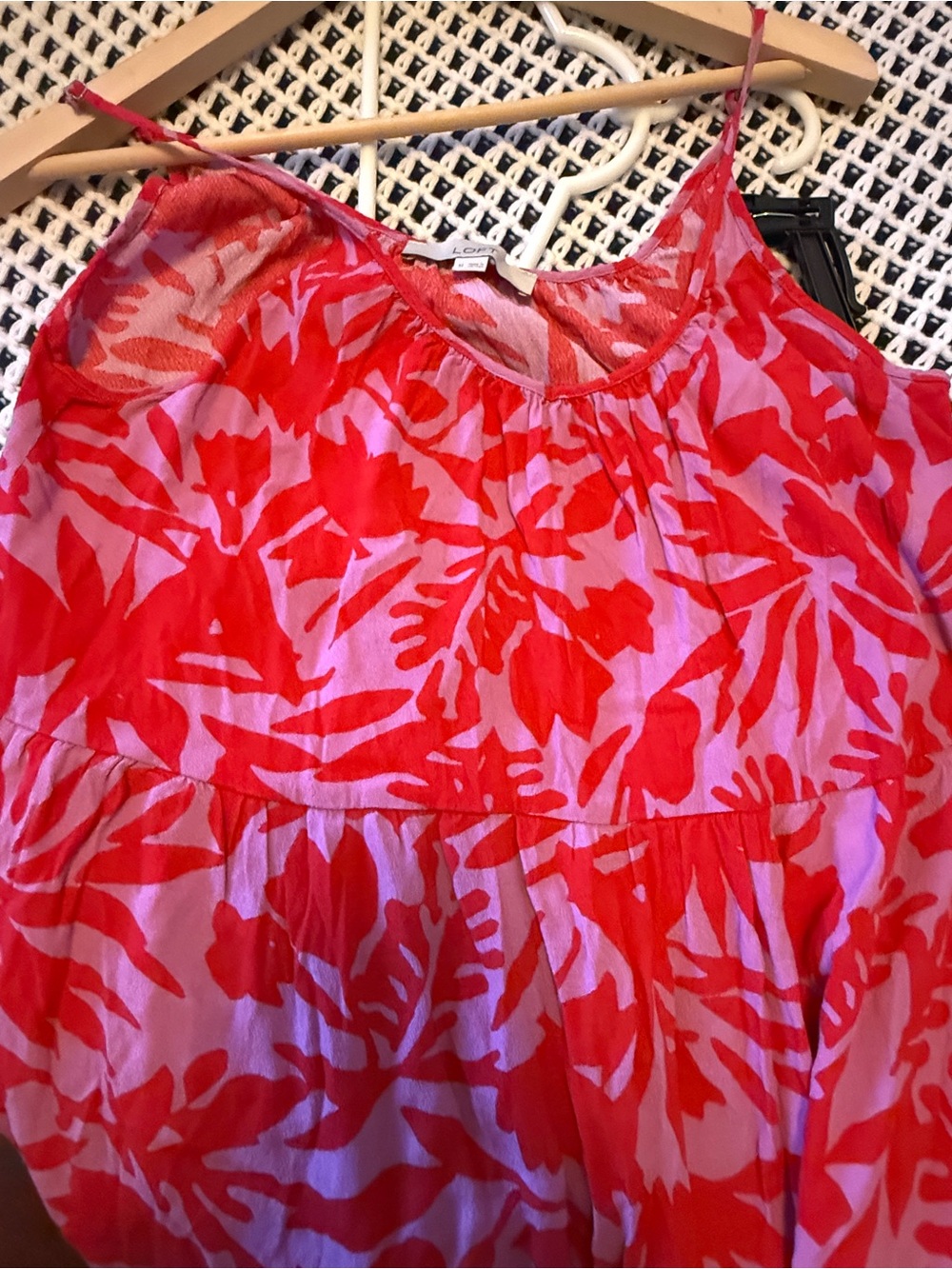 LOFT Pink & Red Floral Maxi Sundress Size Medium - Picture 7 of 9